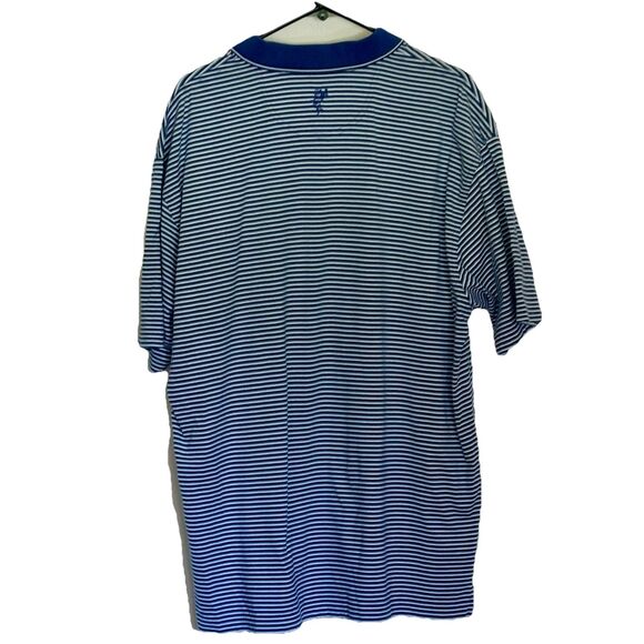 Ashworth Men’s Polyester Short Sleeve Golf Polo Shirt Blue White Stripe Size XL - Picture 2 of 9